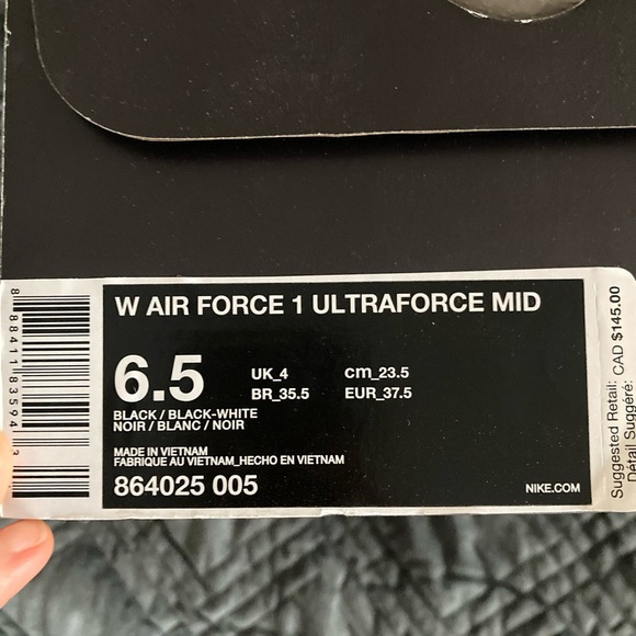 Nike WMNS Air Force 1 Ultraforce Mid Black - Picture 4 of 4